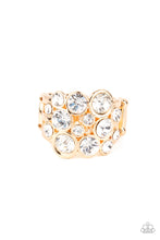 Load image into Gallery viewer, Bubbling Bravado- White and Gold Ring- Paparazzi Accessories