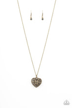 Load image into Gallery viewer, Casanova Charm- Black and Brass Necklace- Paparazzi Accessories