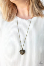 Load image into Gallery viewer, Casanova Charm- Black and Brass Necklace- Paparazzi Accessories