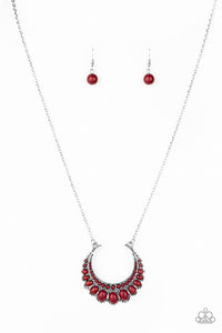 Count To ZEN- Red and Silver Necklace- Paparazzi Accessories