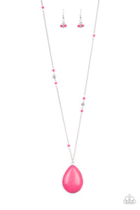 Desert Meadow- Pink and Silver Necklace- Paparazzi Accessories
