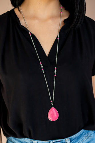 Desert Meadow- Pink and Silver Necklace- Paparazzi Accessories