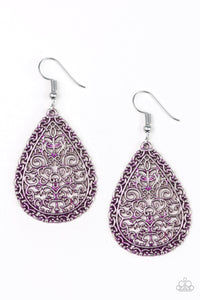 Indie Idol- Purple and Silver Earrings- Paparazzi Accessories