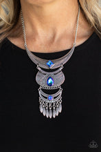 Load image into Gallery viewer, Lunar Enchantment- Blue and Silver Necklace- Paparazzi Accessories