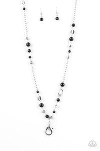Make An Appearance- Black and Silver Lanyard- Paparazzi Accessories