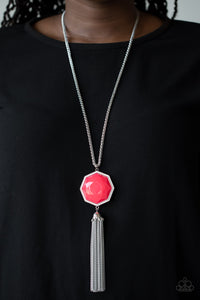 Prismatically Polygon- Pink and Silver Necklace- Paparazzi Accessories