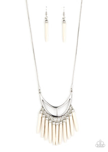 Stone Age A-Lister- White and Silver Necklace- Paparazzi Accessories