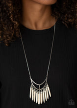 Load image into Gallery viewer, Stone Age A-Lister- White and Silver Necklace- Paparazzi Accessories