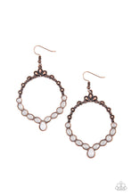 Load image into Gallery viewer, Thai Treasures- White and Copper Earrings- Paparazzi Accessories