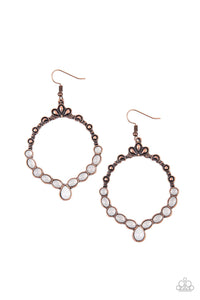 Thai Treasures- White and Copper Earrings- Paparazzi Accessories