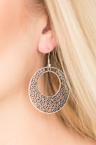 Wistfully Winchester- Silver Earrings- Paparazzi Accessories
