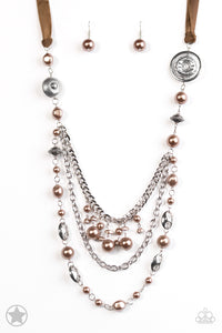 All The Trimmings- Brown and Silver Necklace- Paparazzi Accessories