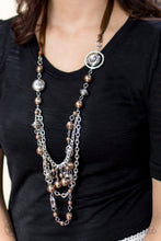 Load image into Gallery viewer, All The Trimmings- Brown and Silver Necklace- Paparazzi Accessories