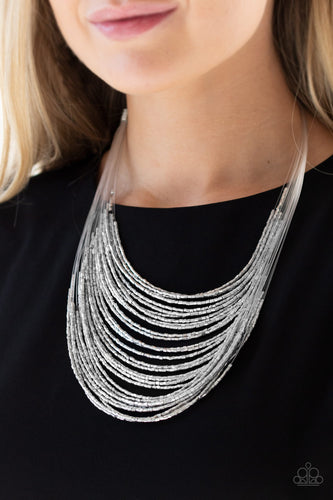 Catwalk Queen- Silver Necklace- Paparazzi Accessories