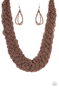 Mesmerizingly Mesopotamia- Copper Seed Bead Necklace- Paparazzi Accessories