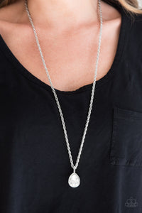 Million Dollar Drop- White and Silver Necklace- Paparazzi Accessories