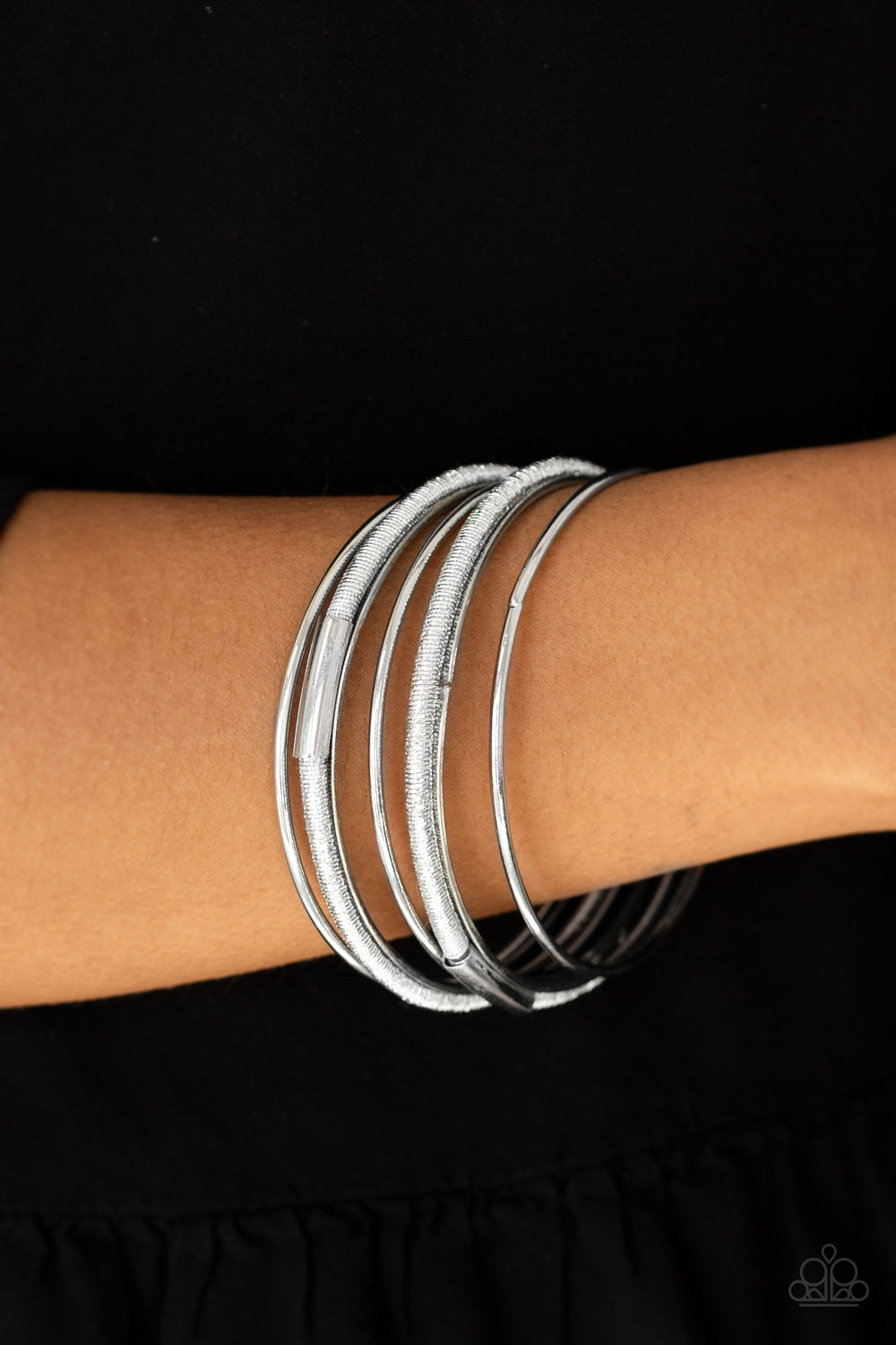 Pay A Hefty Shine- Silver Bracelets- Paparazzi Accessories