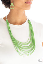Load image into Gallery viewer, Peacefully Pacific- Green and Silver Necklace- Paparazzi Accessories