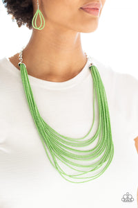Peacefully Pacific- Green and Silver Necklace- Paparazzi Accessories