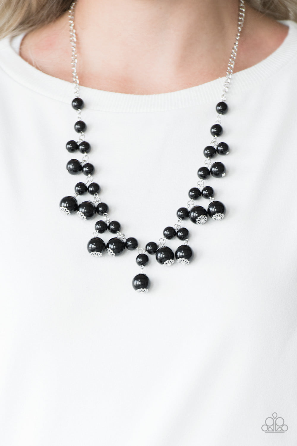Soon To Be Mrs.- Black and Silver Necklace-Paparazzi Accessories