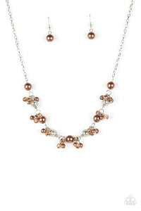 Weekday Wedding-Brown and Silver Necklace- Paparazzi Accessories