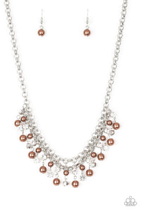 You May Kiss The Bride- Brown and Silver Necklace- Paparazzi Accessories