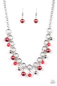 Fiercely Fancy- Red and Silver Necklace- Paparazzi Accessories