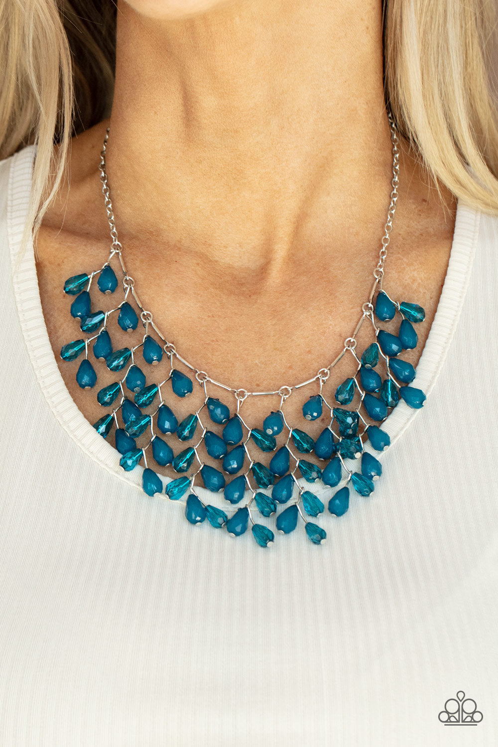 Garden Fairytale- Blue and Silver Necklace- Paparazzi Accessories