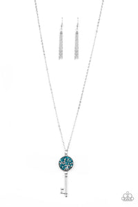 Keepsake- Blue and Silver Necklace- Paparazzi Accessories