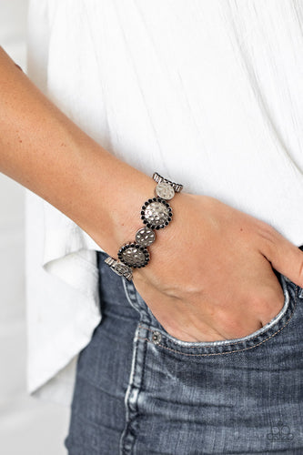 Mixed Up Metro- Black and Silver Bracelet- Paparazzi Accessories