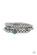 Load image into Gallery viewer, Noticeably Noir- Blue and Gunmetal Bracelet- Paparazzi Accessories