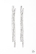 Load image into Gallery viewer, Radio Waves- White and Silver Earrings- Paparazzi Accessories