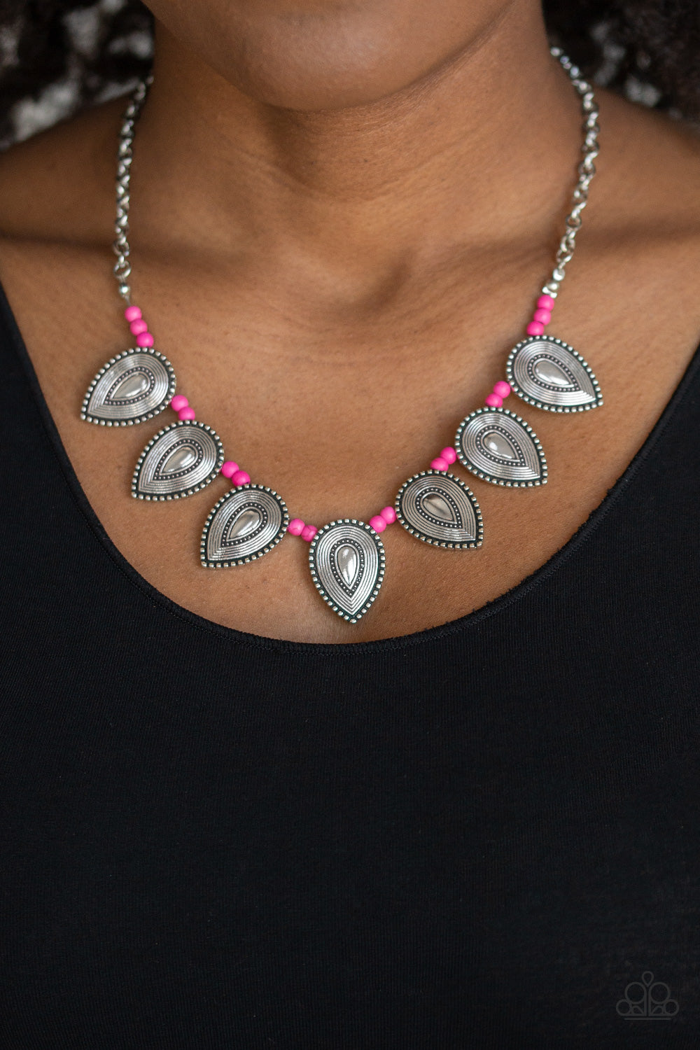 Terra Trailblazer- Pink and Silver Necklace- Paparazzi Accessories