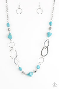 That's TERRA-ific!- Blue and Silver Necklace- Paparazzi Accessories