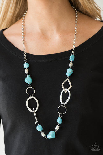 That's TERRA-ific!- Blue and Silver Necklace- Paparazzi Accessories