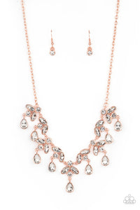 Vintage Royale- White and Copper Necklace- Paparazzi Accessories