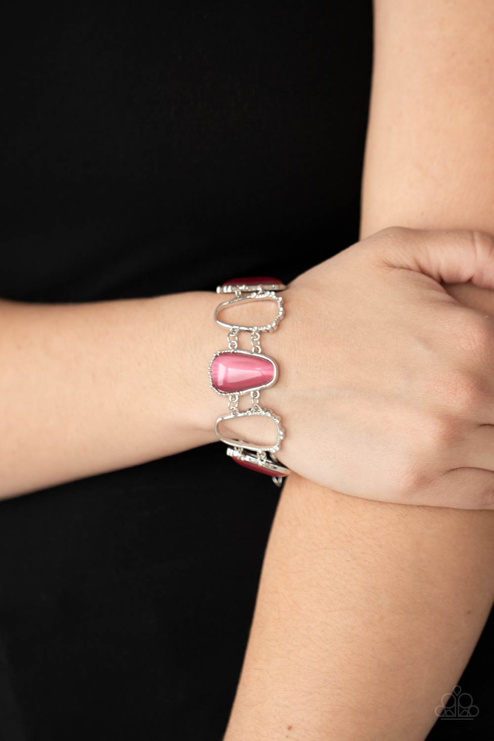 Yacht Club- Pink and Silver Bracelet- Paparazzi Accessories