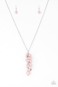Ballroom Belle- Pink and Silver Necklace- Paparazzi Accessories