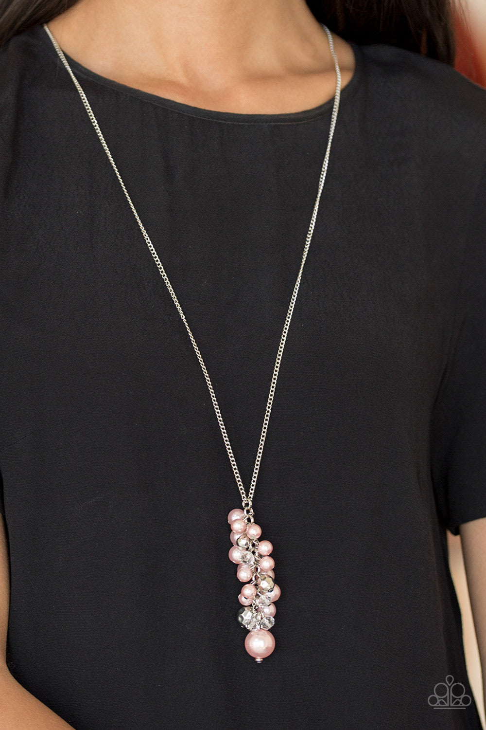 Ballroom Belle Pink and Silver Necklace Paparazzi Accessories
