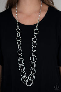Elegantly Ensnared- Silver Necklace- Paparazzi Accessories
