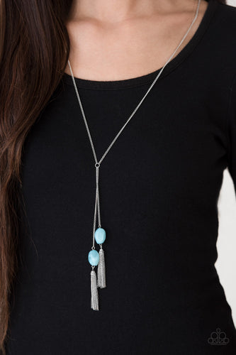 GLOW Your Roll- Blue and Silver Necklace- Paparazzi Accessories