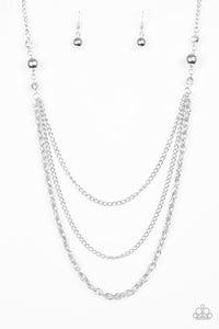 RITZ It All- White and Silver Necklace- Paparazzi Accessories