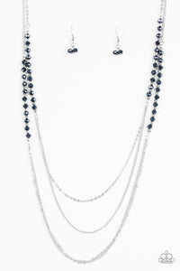 Shimmer Showdown- Blue and Silver Necklace- Paparazzi Accessories