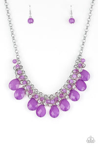 Trending Tropicana- Purple and Silver Necklace- Paparazzi Accessories