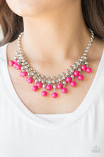 Load image into Gallery viewer, Friday Night Fringe- Pink and Silver Necklace- Paparazzi Accessories