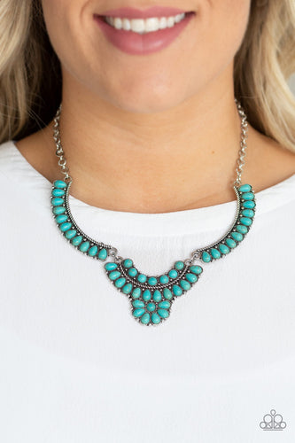 Omega Oasis- Blue and Silver Necklace- Paparazzi Accessories