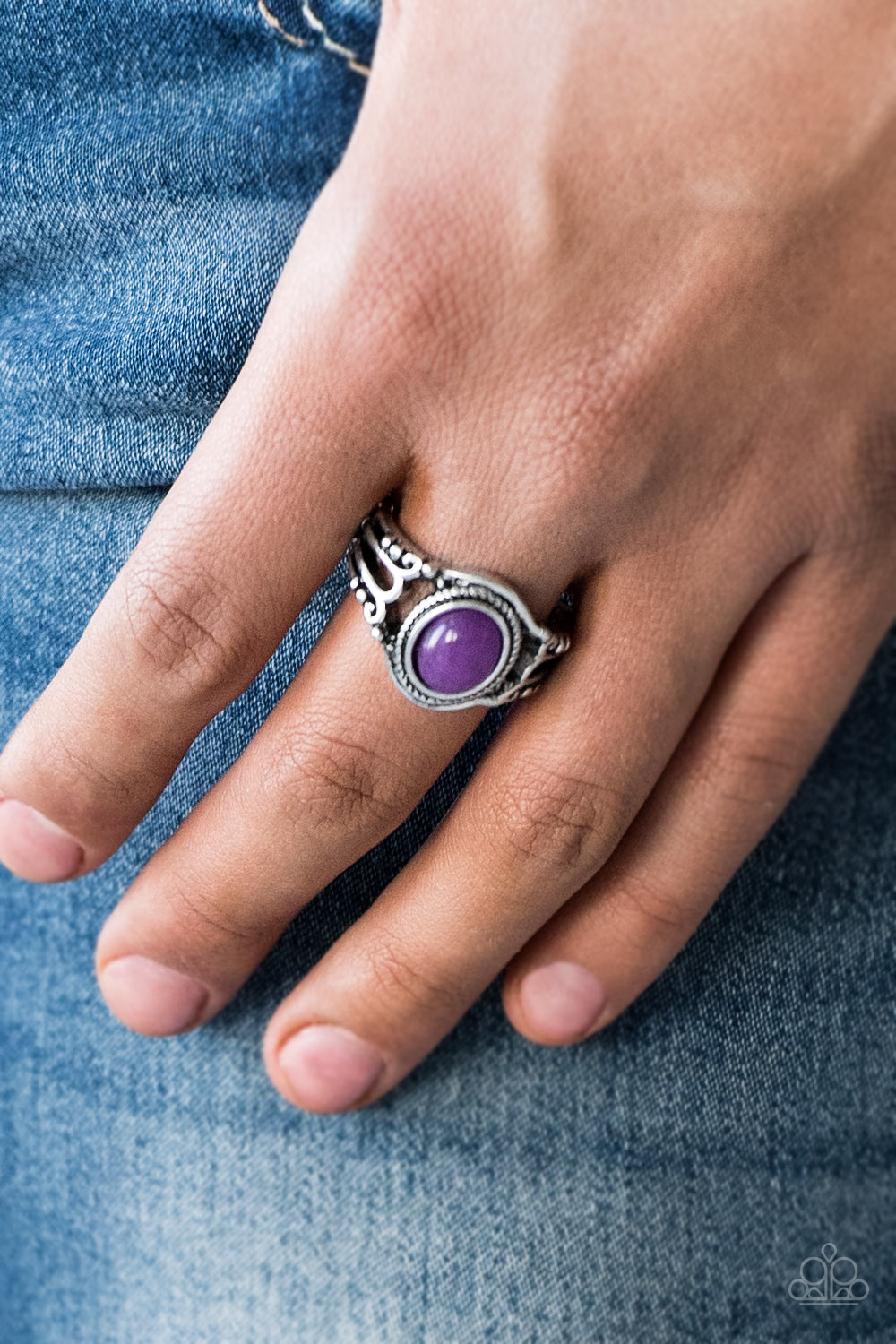 Peacefully Peaceful- Purple and Silver Ring- Paparazzi Accessories