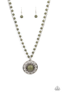 Sahara Suburb- Green and Silver Necklace- Paparazzi Accessories