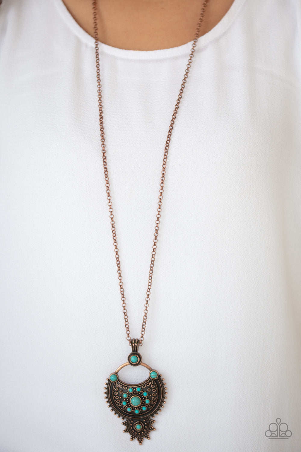 Solar Energy- Blue and Copper Necklace- Paparazzi Accessories