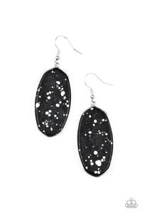 Stone Sculptures- Black and Silver Earrings- Paparazzi Accessories